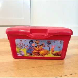 Huggies Winnie The Pooh & Friends Red Baby Wipes Container Empty K8 Vintage 2004